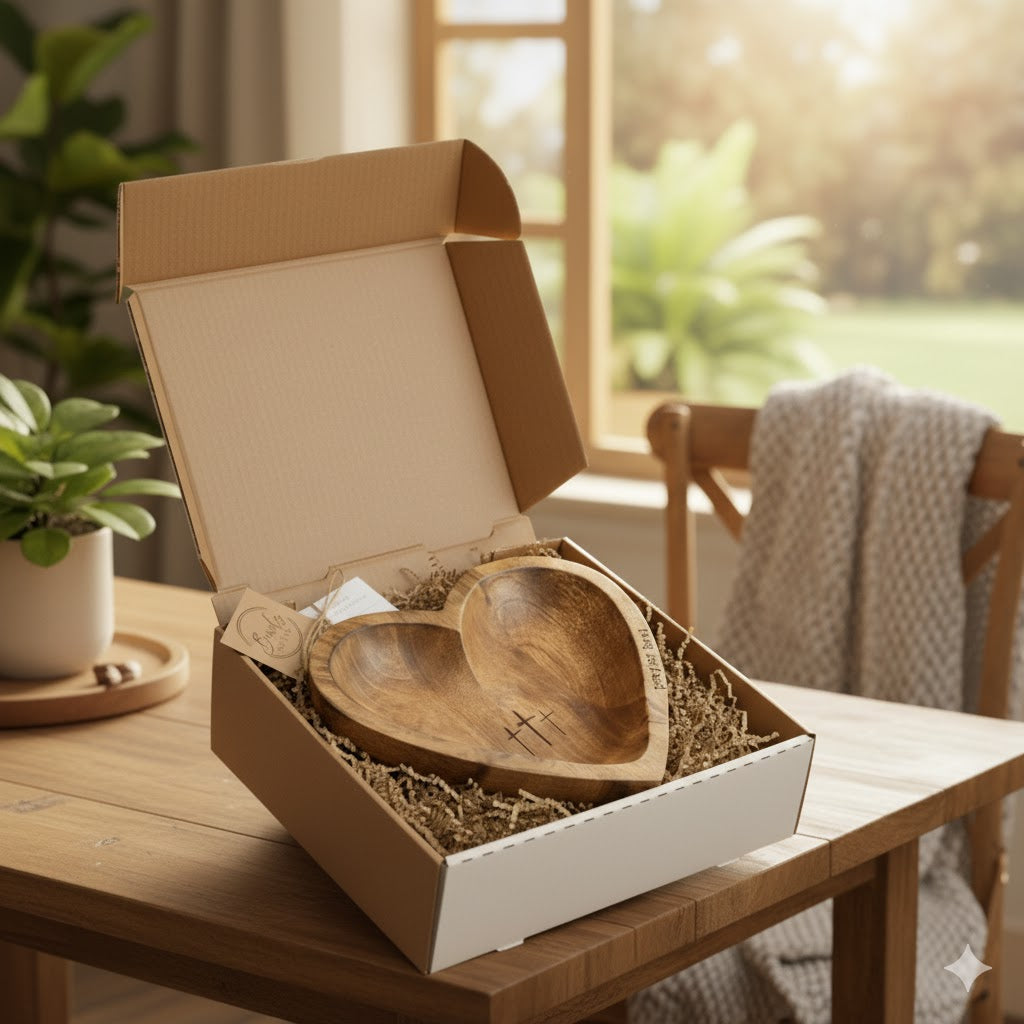 Heart of Prayer Handcrafted Wooden Prayer Bowl