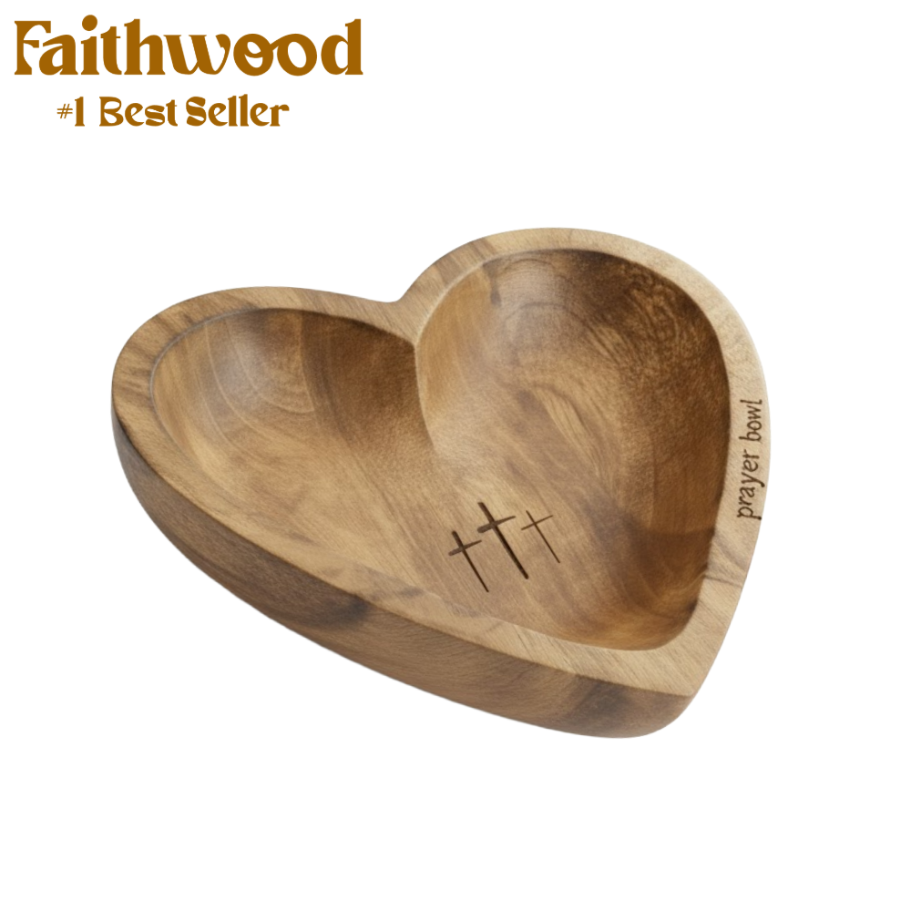 Heart of Prayer Handcrafted Wooden Prayer Bowl