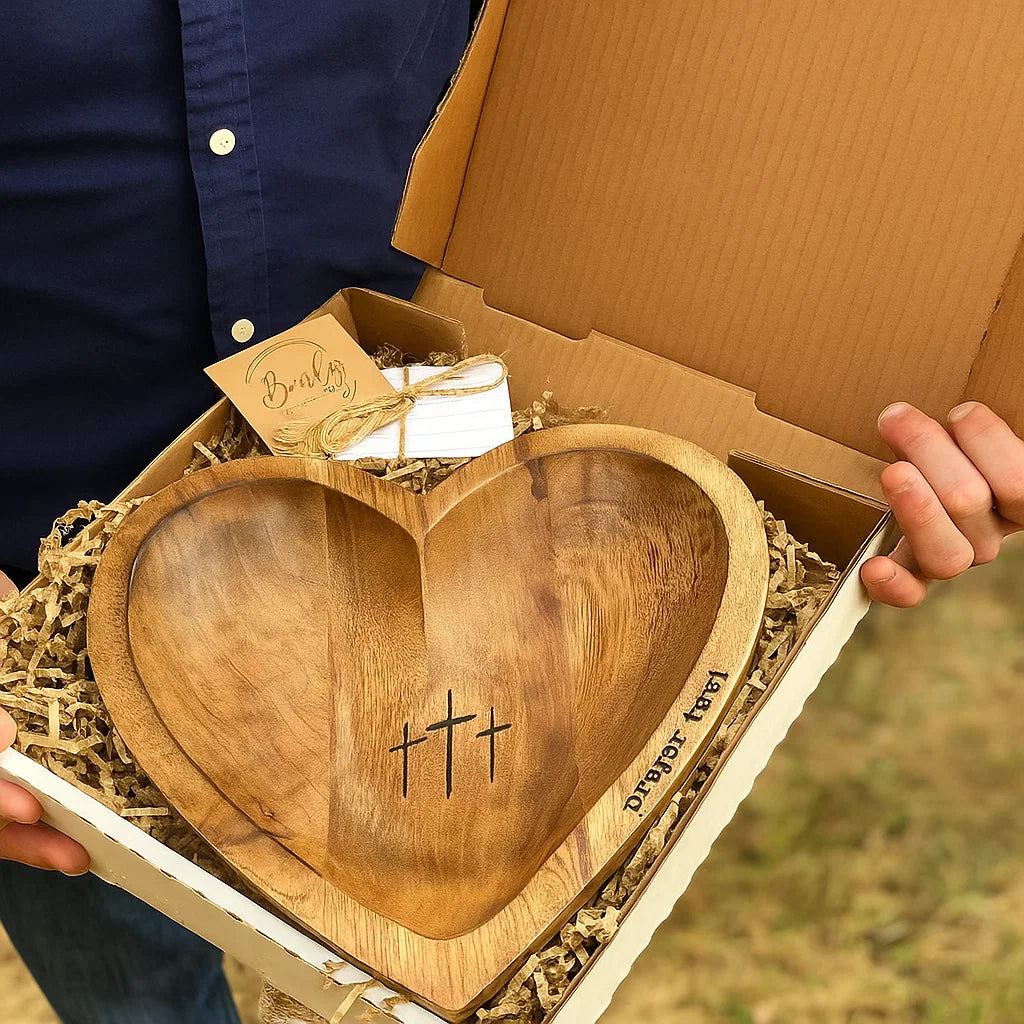 Heart of Prayer Handcrafted Wooden Prayer Bowl