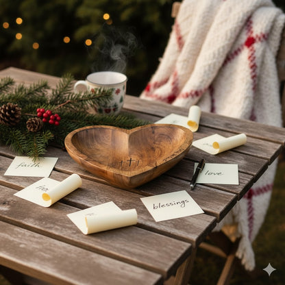 Heart of Prayer Handcrafted Wooden Prayer Bowl